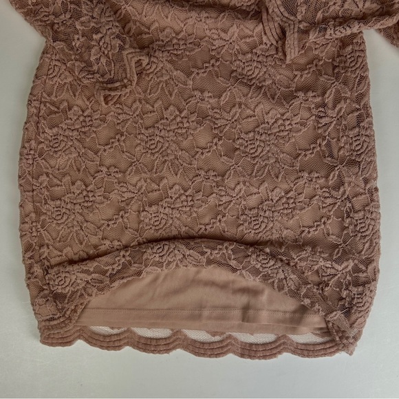 Fire Los Angeles Long Sleeve Floral Lace Knee Length Dress Fully Lined Junior L - Picture 10 of 10